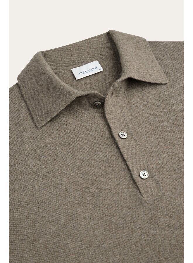 Profuomo Pullover Polo LS Cashmere Beige/Taupe