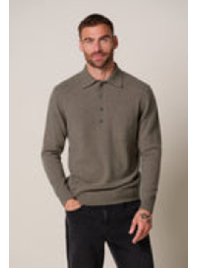 Profuomo Pullover Polo LS Cashmere Beige/Taupe