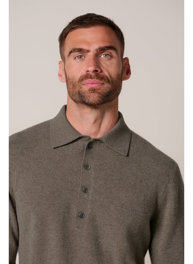 Profuomo Pullover Polo LS Cashmere Beige/Taupe