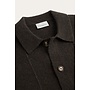 Profuomo Pullover Polo LS Full Button Dark Brown