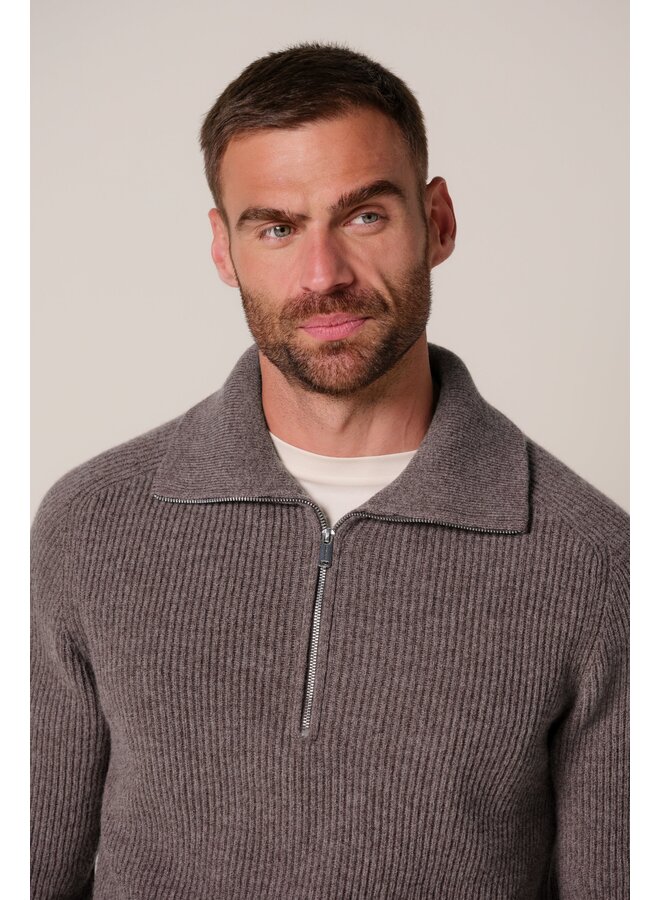 Profuomo Pullover Half Zip Aubergine