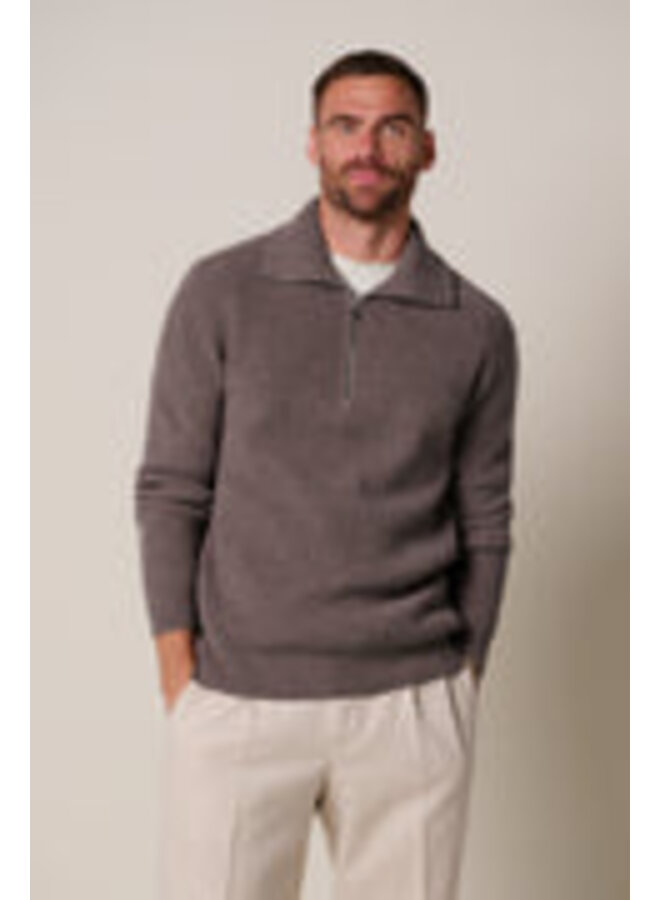 Profuomo Pullover Half Zip Aubergine