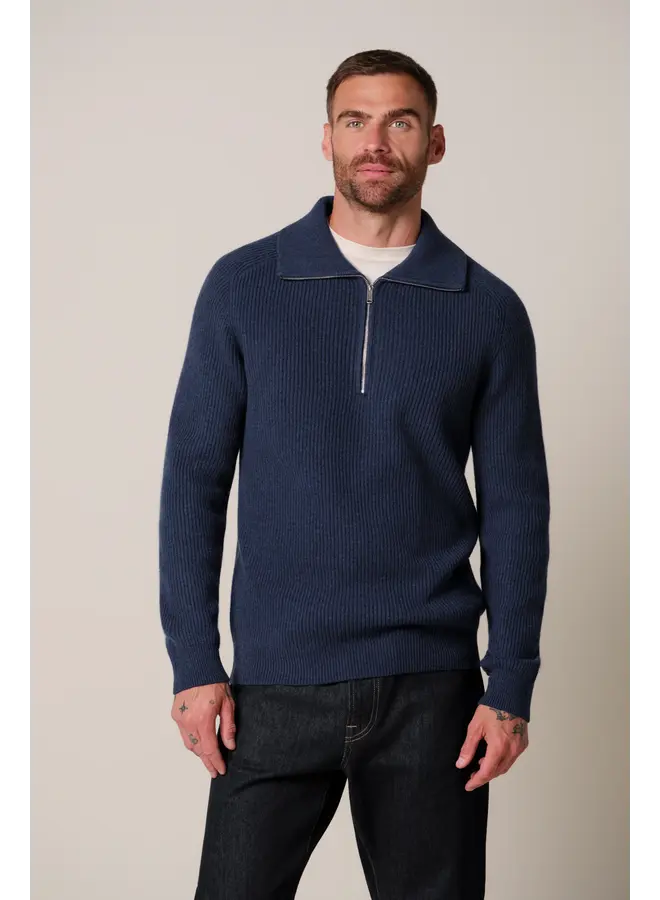 Profuomo Pullover Half Zip Royal Melange