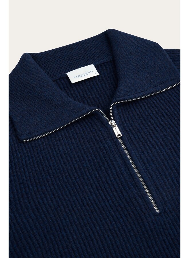 Profuomo Pullover Half Zip Royal Melange