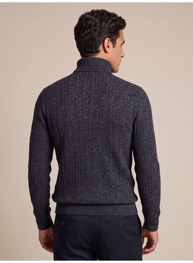 Cavallaro Pullover Givato Roll Neck Dark Blue Melange