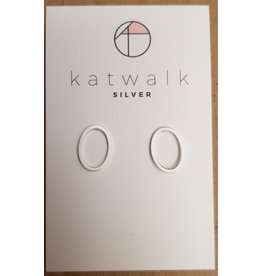 Katwalk Zilver Zilver oorstekers - open ovaal
