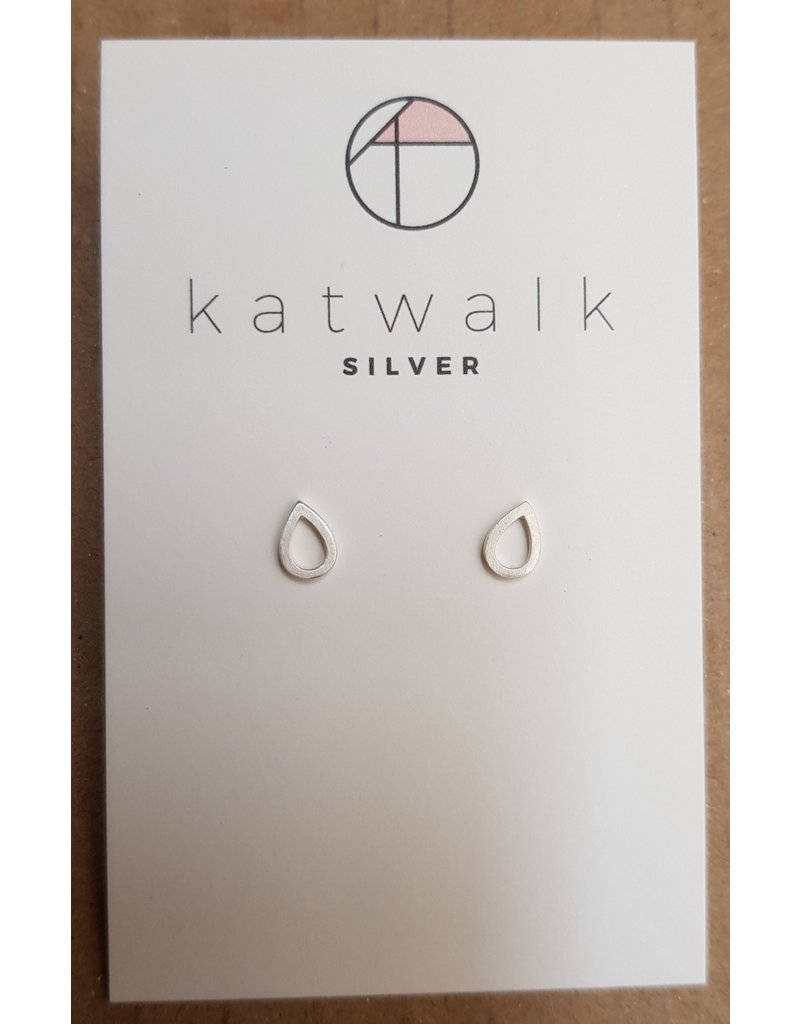 Katwalk Zilver Zilver oorstekers - Open druppeltjes