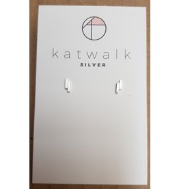 Katwalk Zilver Zilver oorstekers - 2 kleine staafjes mini