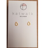 Katwalk Zilver Verguld zilver oorstekers - open druppeltjes