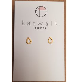Katwalk Zilver Verguld zilver oorstekers - open druppeltjes