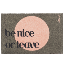 Mad about mats Mat 'Jagger' - Scraper  -50 x 75 cm  'Be nice or leave'
