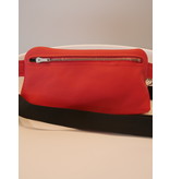 Maison Delclef Cross-body tasje rood - zwarte riem