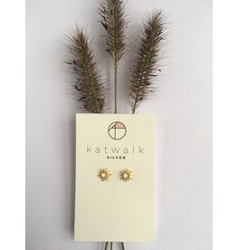 Katwalk Zilver Verguld zilver oorstekers - zonnetje open