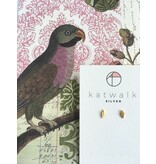 Katwalk Zilver Verguld zilver oorstekers - 2 kleine staafjes mini