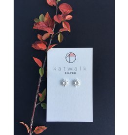 Katwalk Zilver Zilver oorstekers - zonnetje open