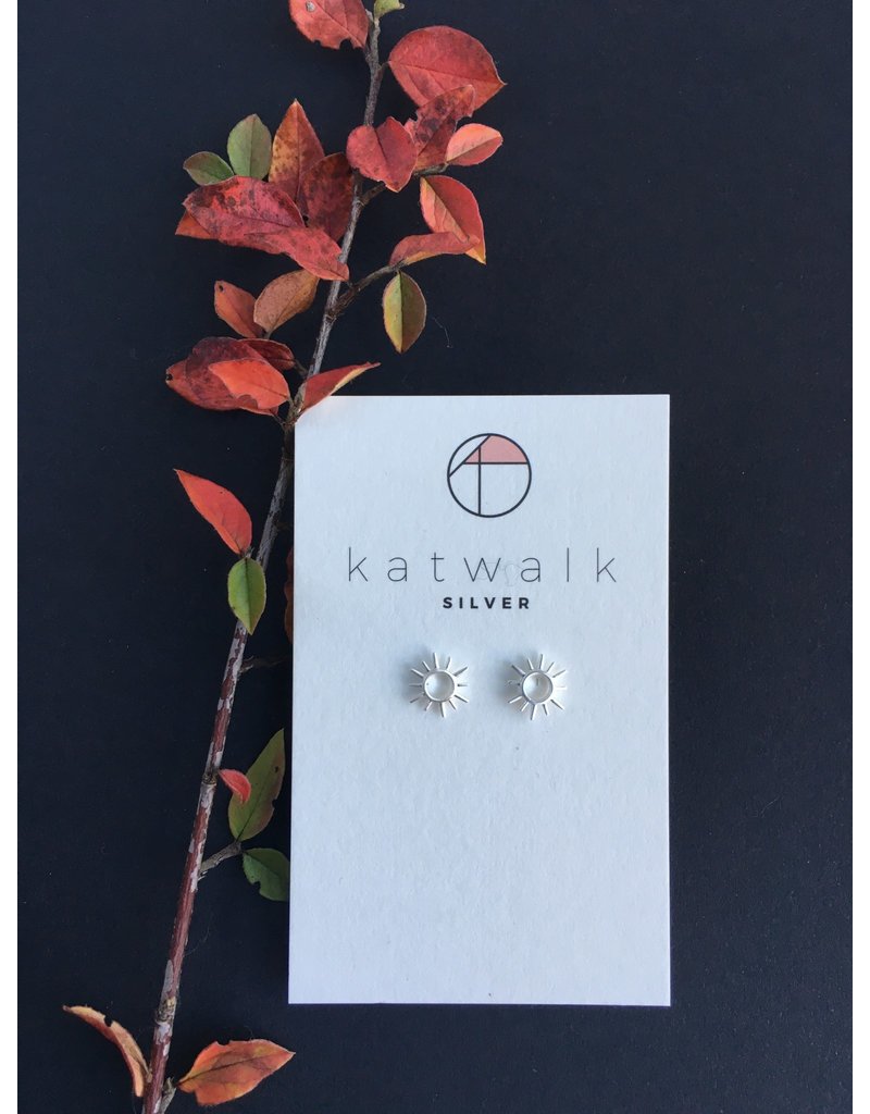 Katwalk Zilver Zilver oorstekers - zonnetje open