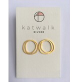 Katwalk Zilver Verguld zilver oorstekers - 2 amorf cirkels