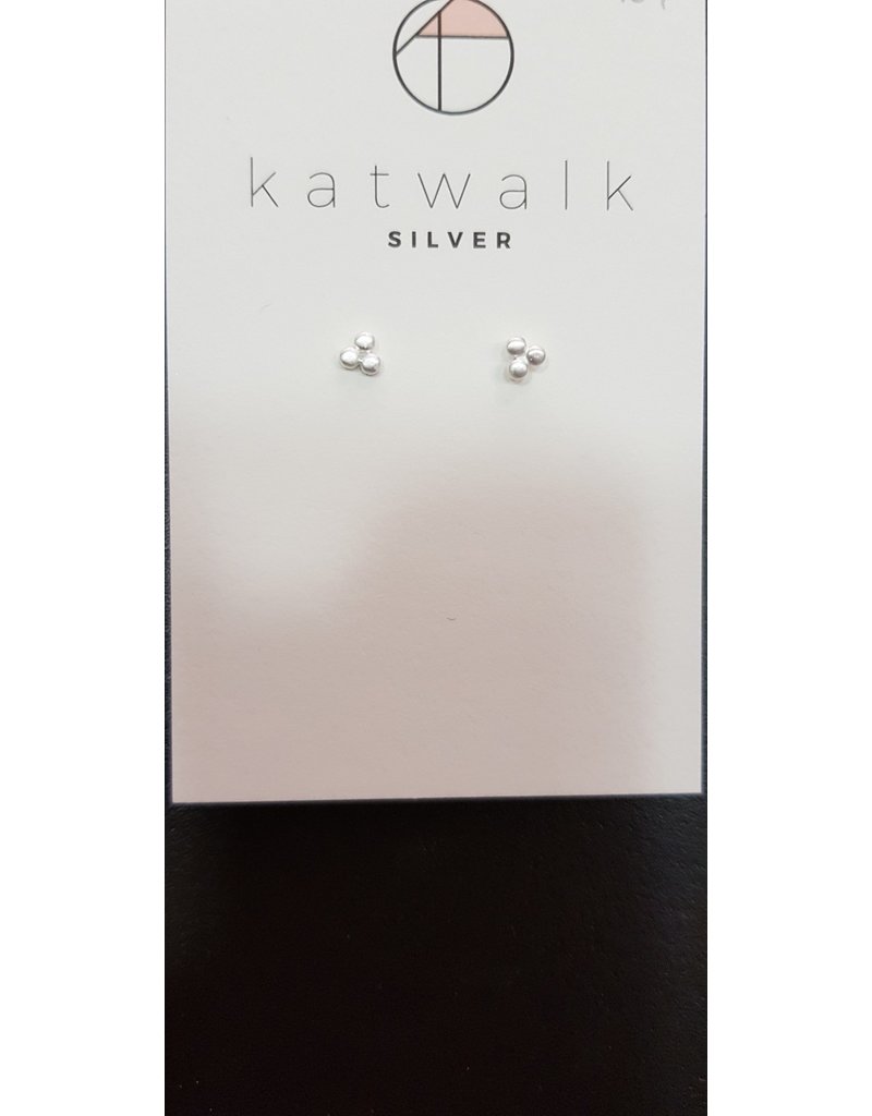 Katwalk Zilver Zilver oorstekers - 3 bolletjes in driehoek