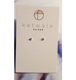Katwalk Zilver Zilver oorstekers - mini volle driehoek