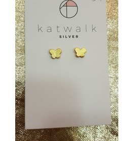 Katwalk Zilver Verguld zilver oorsteker Vlindertjes (2 st)