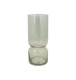Zusss Glazen vaas met bubbeltjes -S - olijfgroen