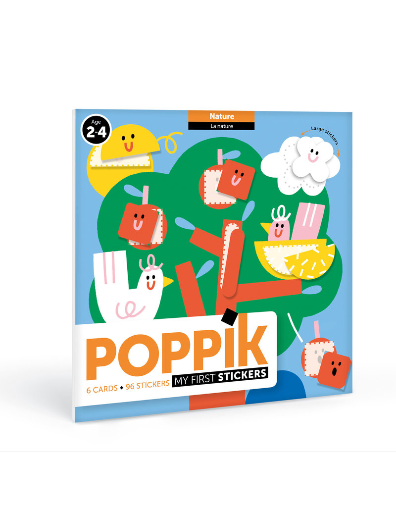 Poppik Mijn eerste stickers - 6 stickerkaarten (4-6j) -Natuur