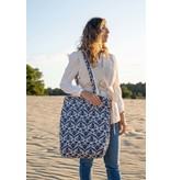 Zusss Katoenen shopper met print zand