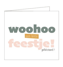 Mailbox Wenskaart Mailbox - 'Woohoo een lentefeestje! Gefeliciteerd'