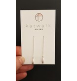 Katwalk Zilver Zilver oorstekers - doorhaalketting met 3D drup