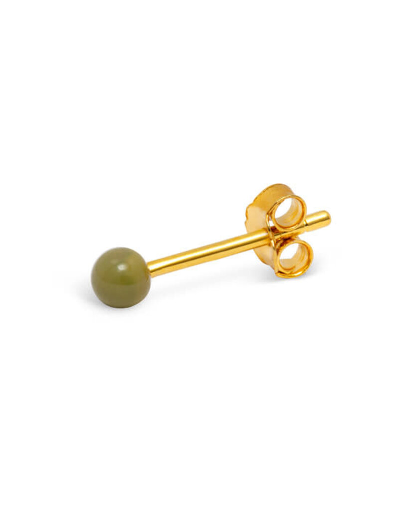 Lulu Copenhagen Oorsteker - color ball - emaille - willow green - 1 st