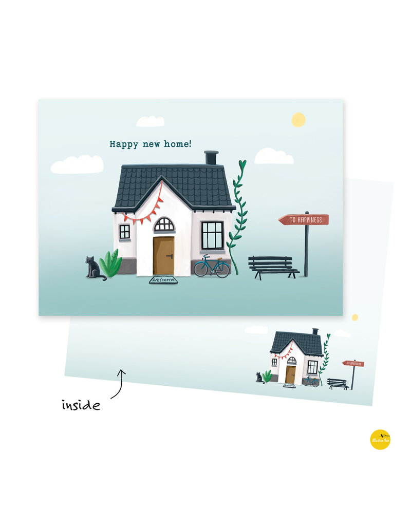 illustra'lies Wenskaart illustra'lies 'Happy new home'