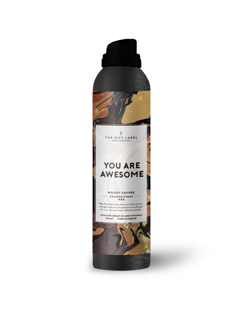 The Gift Label Shower foam men - 'You are awesome'