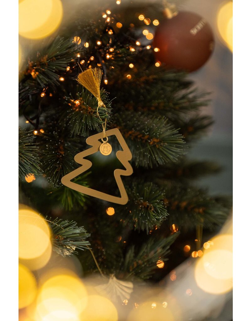 Zusss Metalen hanger kerstboom goud