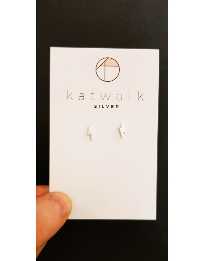 Katwalk Zilver Zilver oorstekers - flits