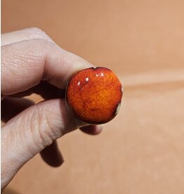 Ring met keramiek steen - Rood2