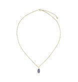 Zusss Ketting met glassteen  donkerblauw