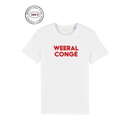 Ministerie van Unieke Zaken T-shirt 'Weeral congé' - wit