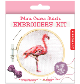 kikkerland Mini cross-stitch naai-setje - flamingo