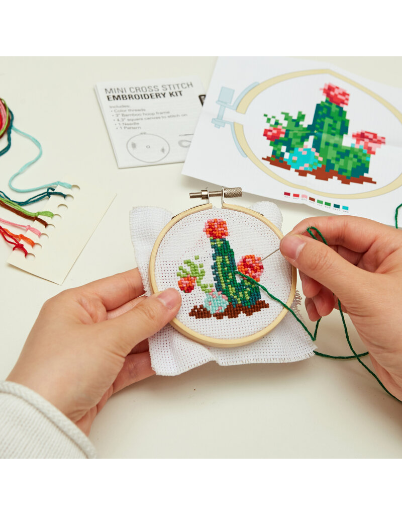 kikkerland Mini cross-stitch naai-setje - cactus