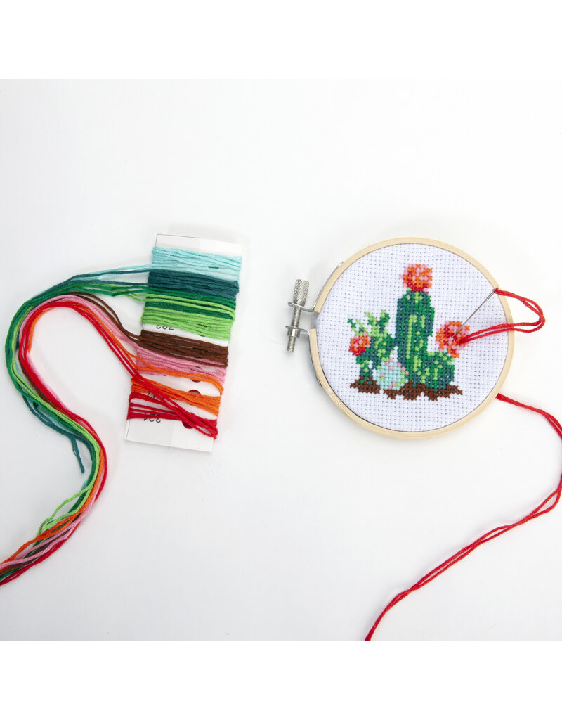 kikkerland Mini cross-stitch naai-setje - cactus