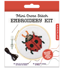 kikkerland Mini cross-stitch naai-setje - Lieveheersbeestje