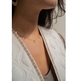 Zusss Ketting met rondjes saliegroen/goud