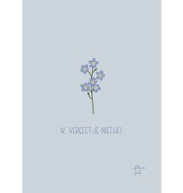 FleurFul Wenskaart 'ik vergeet-je-niet(je)'