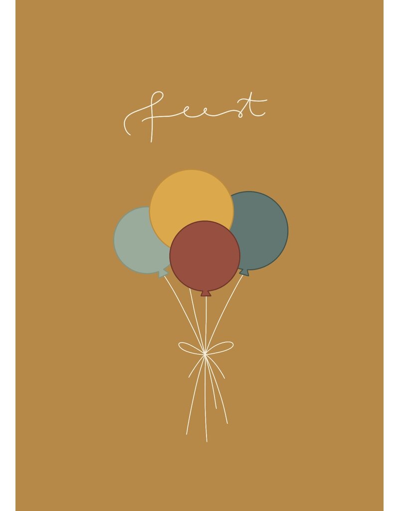 FleurFul Wenskaart 'feest - balonnen'