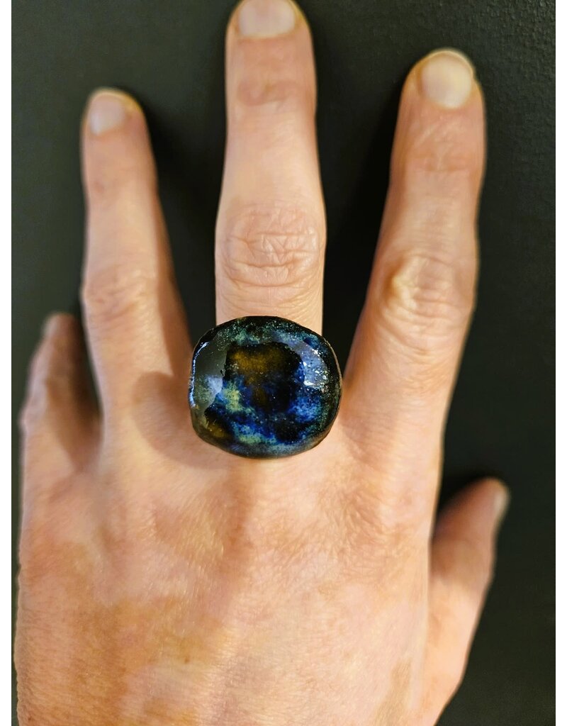Ring in keramiek - multi blauw