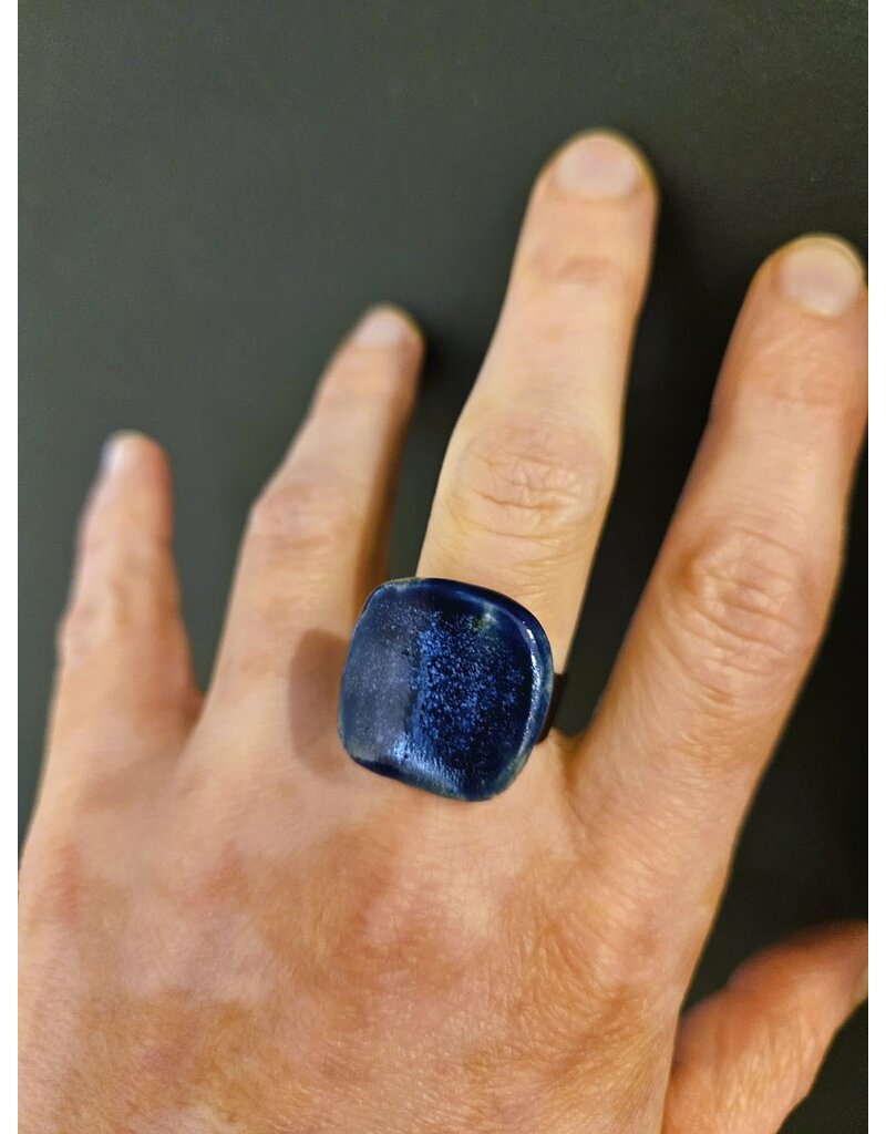 Ring in keramiek - donkerblauw