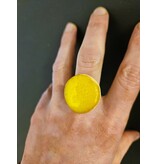 Ring in keramiek - geel rond