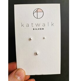Katwalk Zilver Zilver oorstekers - zilver pareltjes - 3 stuks