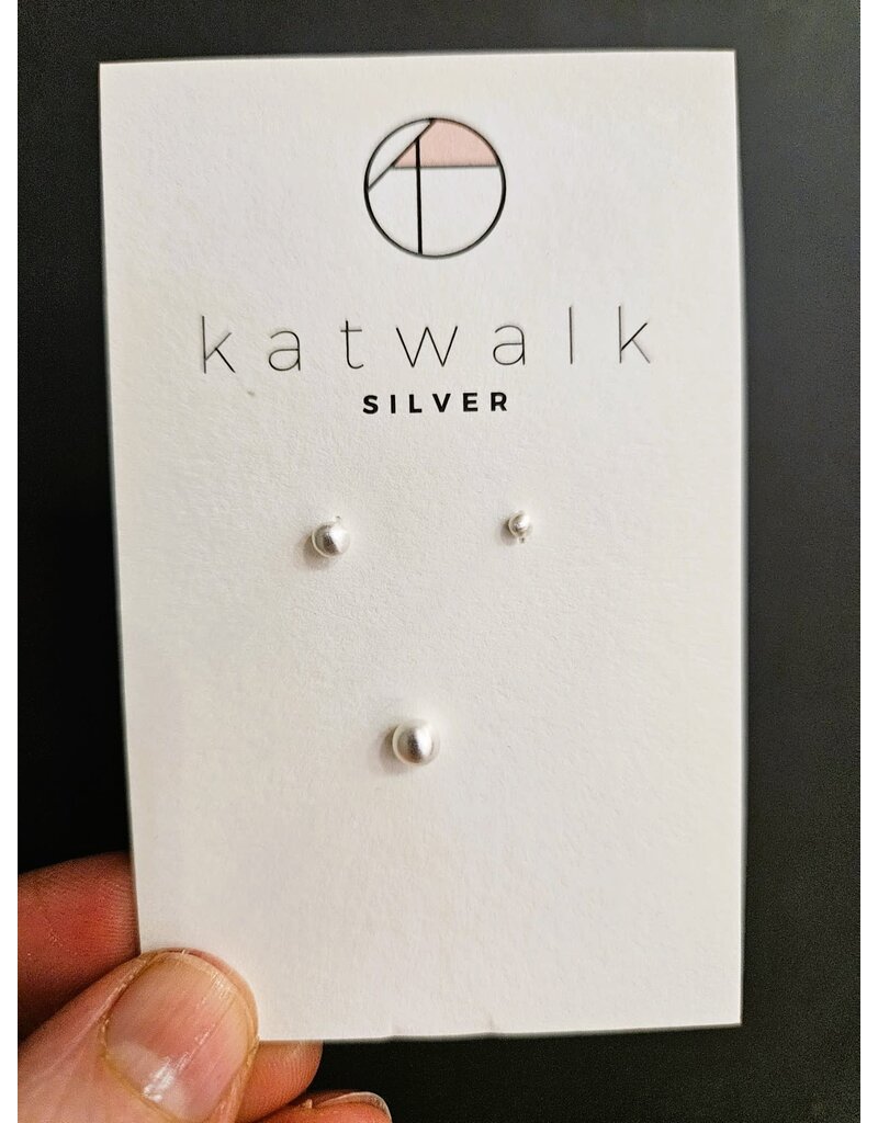 Katwalk Zilver Zilver oorstekers - zilver pareltjes - 3 stuks