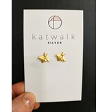 Katwalk Zilver Verguld zilver oorsteker - bijtje